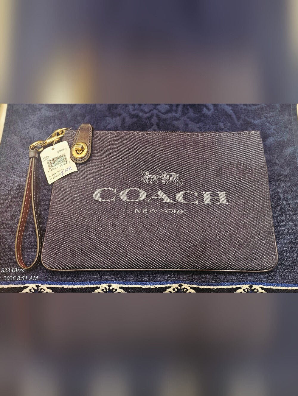Coach Canvas Logo Pouch with Turnlock